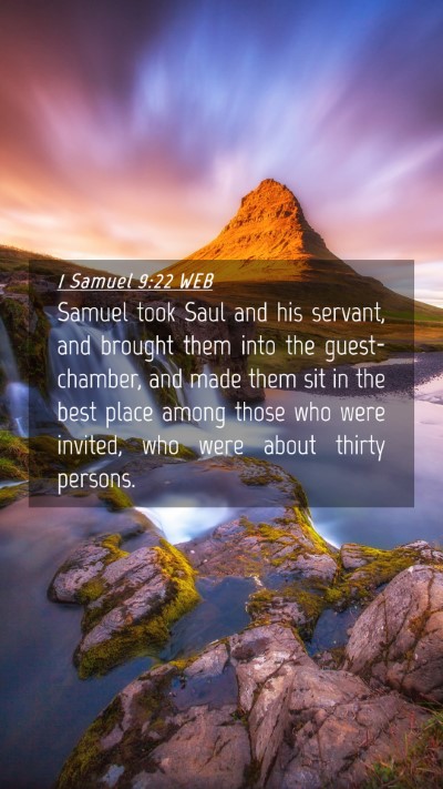 Picture 04 - 1 Samuel 9:22 WEB Mobile Phone Wallpaper - Samuel took Saul and his servant, and brought - Mobile Bible Verse Wallpaper