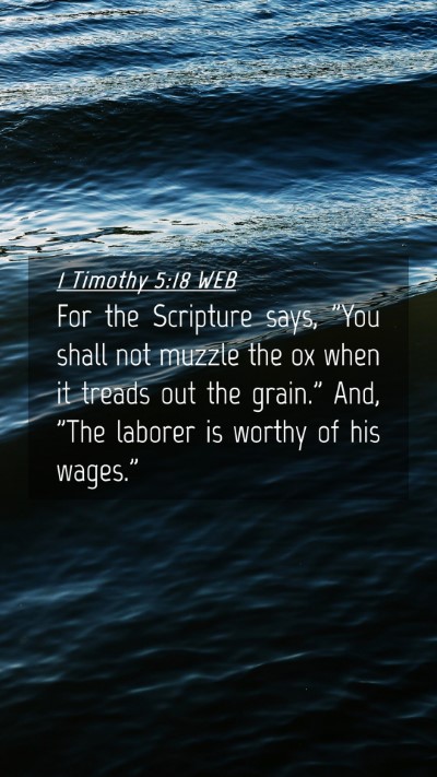 Picture 04 - 1 Timothy 5:18 WEB Mobile Phone Wallpaper - For the Scripture says, 