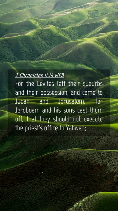 Picture 04 - 2 Chronicles 11:14 WEB Mobile Phone Wallpaper - For the Levites left their suburbs and their - Mobile Bible Verse Wallpaper