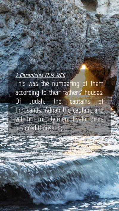 Picture 04 - 2 Chronicles 17:14 WEB Mobile Phone Wallpaper - This was the numbering of them according to their - Mobile Bible Verse Wallpaper