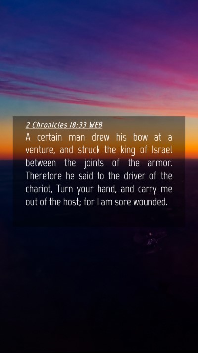 Picture 04 - 2 Chronicles 18:33 WEB Mobile Phone Wallpaper - A certain man drew his bow at a venture, and - Mobile Bible Verse Wallpaper