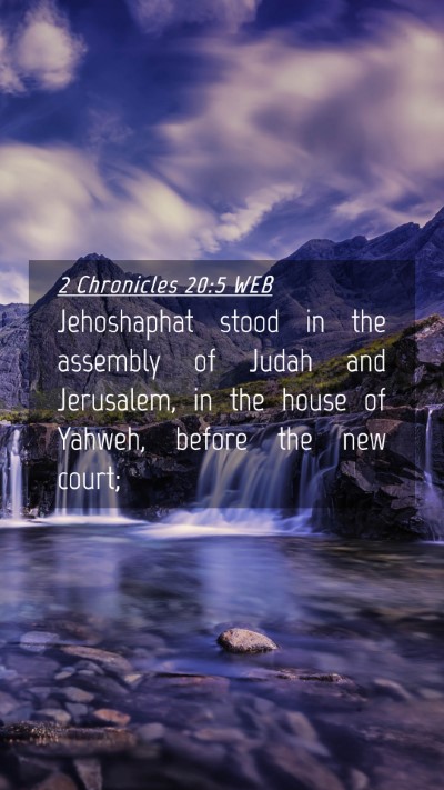 Picture 04 - 2 Chronicles 20:5 WEB Mobile Phone Wallpaper - Jehoshaphat stood in the assembly of Judah and - Mobile Bible Verse Wallpaper