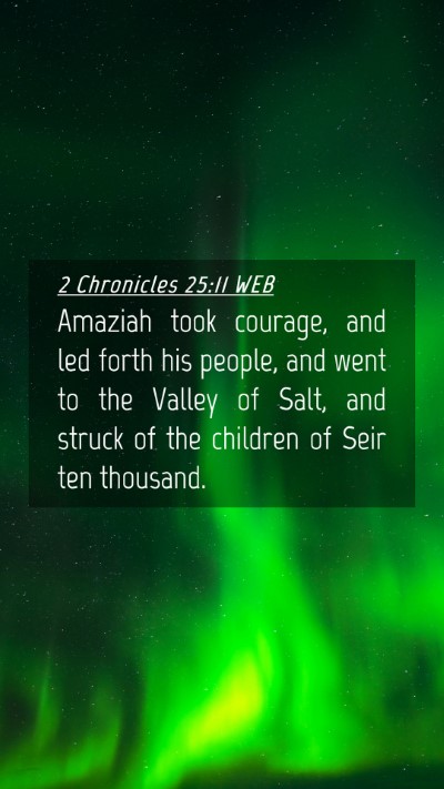 Picture 04 - 2 Chronicles 25:11 WEB Mobile Phone Wallpaper - Amaziah took courage, and led forth his people, - Mobile Bible Verse Wallpaper