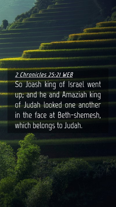 Picture 04 - 2 Chronicles 25:21 WEB Mobile Phone Wallpaper - So Joash king of Israel went up; and he and - Mobile Bible Verse Wallpaper