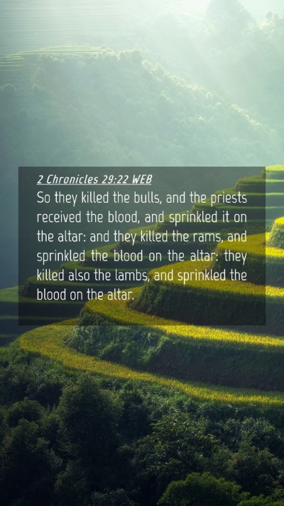 Picture 04 - 2 Chronicles 29:22 WEB Mobile Phone Wallpaper - So they killed the bulls, and the priests - Mobile Bible Verse Wallpaper