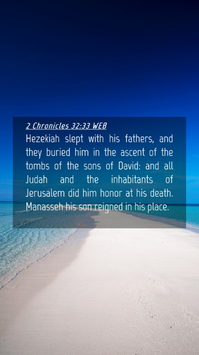 Picture 04 - 2 Chronicles 32:33 WEB Mobile Phone Wallpaper - Hezekiah slept with his fathers, and they buried - Mobile Bible Verse Wallpaper