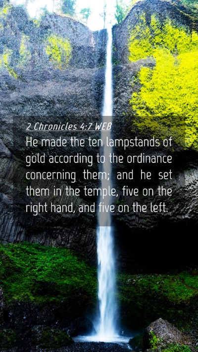 Picture 04 - 2 Chronicles 4:7 WEB Mobile Phone Wallpaper - He made the ten lampstands of gold according to - Mobile Bible Verse Wallpaper