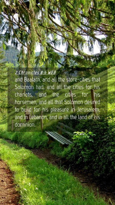 Picture 04 - 2 Chronicles 8:6 WEB Mobile Phone Wallpaper - and Baalath, and all the store-cities that - Mobile Bible Verse Wallpaper