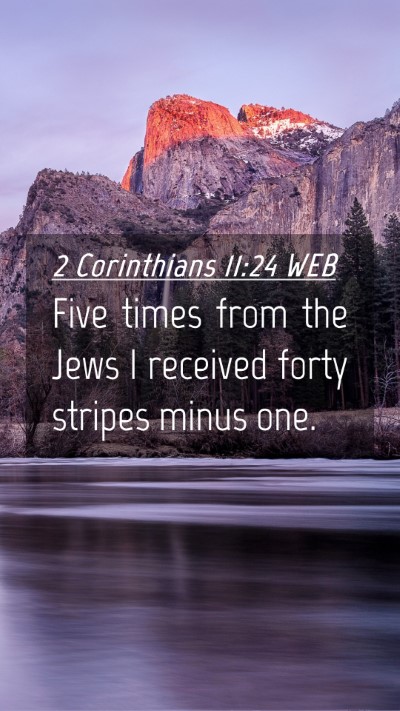 Picture 04 - 2 Corinthians 11:24 WEB Mobile Phone Wallpaper - Five times from the Jews I received forty stripes - Mobile Bible Verse Wallpaper