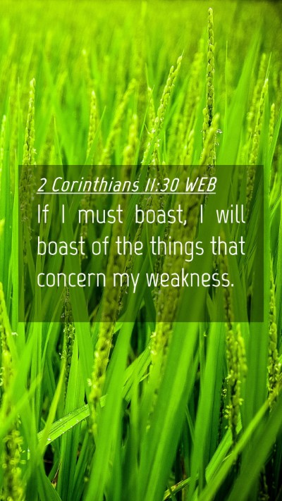Picture 04 - 2 Corinthians 11:30 WEB Mobile Phone Wallpaper - If I must boast, I will boast of the things that - Mobile Bible Verse Wallpaper