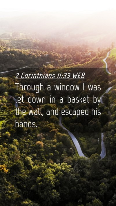 Picture 04 - 2 Corinthians 11:33 WEB Mobile Phone Wallpaper - Through a window I was let down in a basket by - Mobile Bible Verse Wallpaper