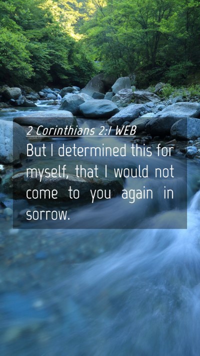 Picture 04 - 2 Corinthians 2:1 WEB Mobile Phone Wallpaper - But I determined this for myself, that I would - Mobile Bible Verse Wallpaper