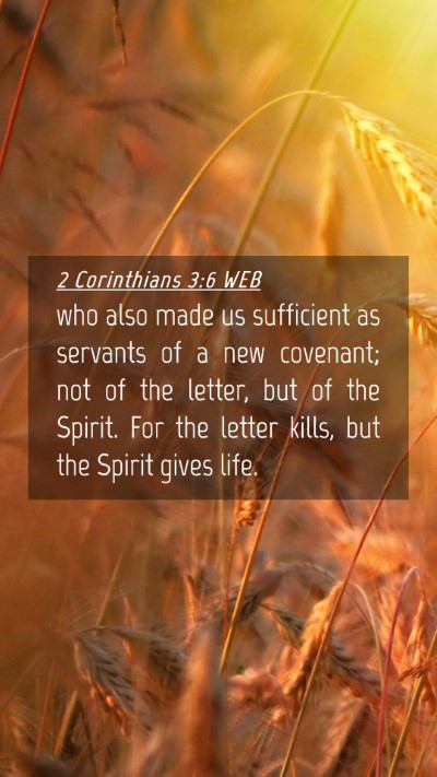 Picture 04 - 2 Corinthians 3:6 WEB Mobile Phone Wallpaper - who also made us sufficient as servants of a new - Mobile Bible Verse Wallpaper