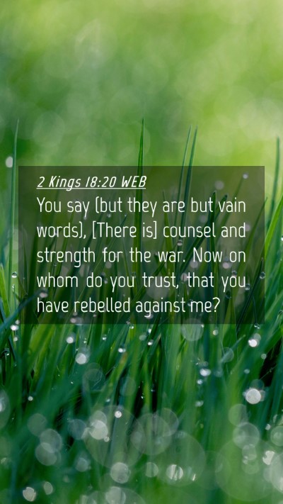 Picture 04 - 2 Kings 18:20 WEB Mobile Phone Wallpaper - You say (but they are but vain words), [There is] - Mobile Bible Verse Wallpaper