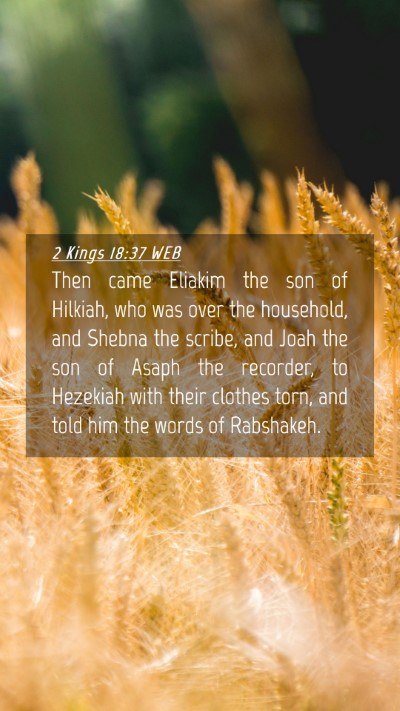 Picture 04 - 2 Kings 18:37 WEB Mobile Phone Wallpaper - Then came Eliakim the son of Hilkiah, who was - Mobile Bible Verse Wallpaper