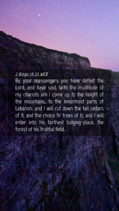 Picture 04 - 2 Kings 19:23 WEB Mobile Phone Wallpaper - By your messengers you have defied the Lord, and - Mobile Bible Verse Wallpaper