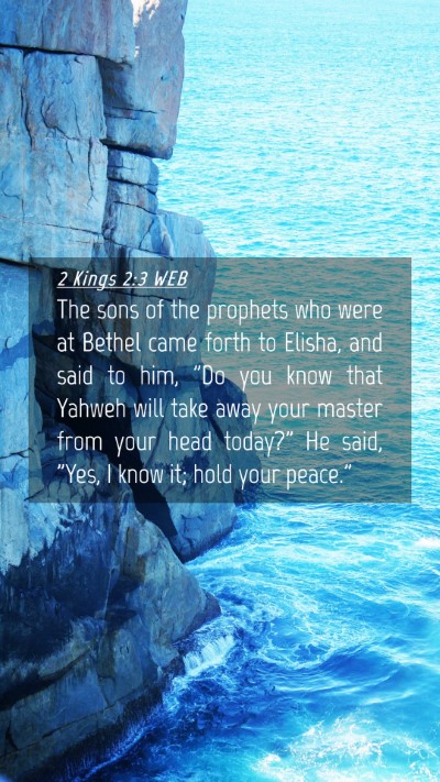 Picture 04 - 2 Kings 2:3 WEB Mobile Phone Wallpaper - The sons of the prophets who were at Bethel came - Mobile Bible Verse Wallpaper