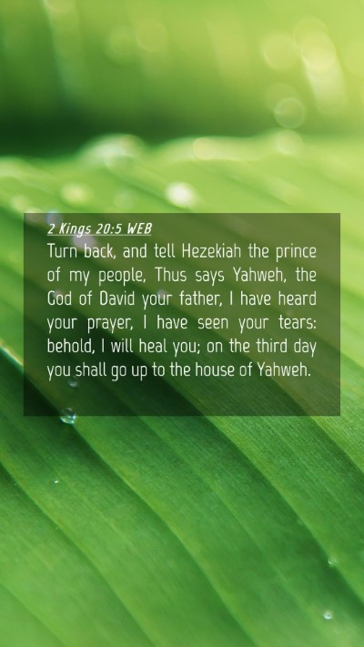 Picture 04 - 2 Kings 20:5 WEB Mobile Phone Wallpaper - Turn back, and tell Hezekiah the prince of my - Mobile Bible Verse Wallpaper