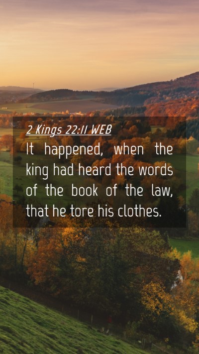 Picture 04 - 2 Kings 22:11 WEB Mobile Phone Wallpaper - It happened, when the king had heard the words of - Mobile Bible Verse Wallpaper