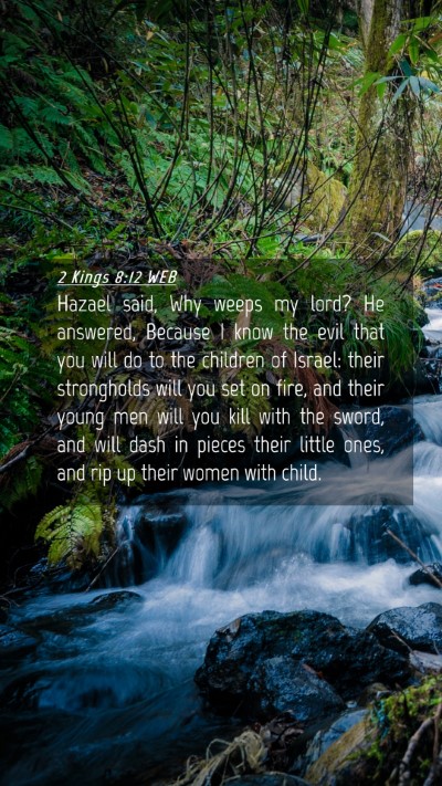 Picture 04 - 2 Kings 8:12 WEB Mobile Phone Wallpaper - Hazael said, Why weeps my lord? He answered, - Mobile Bible Verse Wallpaper