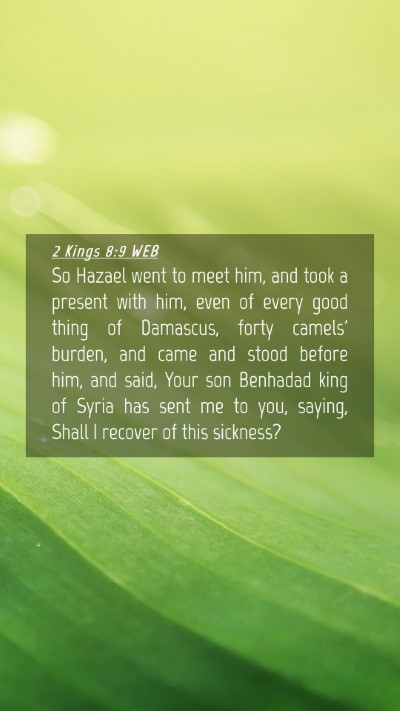 Picture 04 - 2 Kings 8:9 WEB Mobile Phone Wallpaper - So Hazael went to meet him, and took a present - Mobile Bible Verse Wallpaper