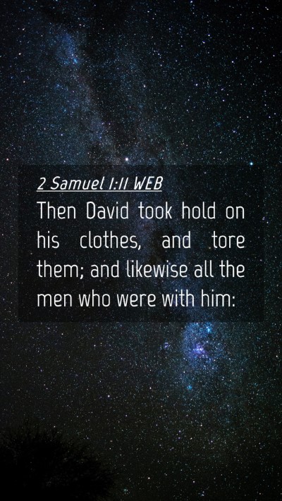 Picture 04 - 2 Samuel 1:11 WEB Mobile Phone Wallpaper - Then David took hold on his clothes, and tore - Mobile Bible Verse Wallpaper
