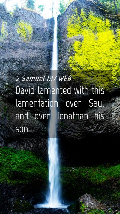 Picture 04 - 2 Samuel 1:17 WEB Mobile Phone Wallpaper - David lamented with this lamentation over Saul - Mobile Bible Verse Wallpaper