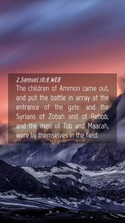 Picture 04 - 2 Samuel 10:8 WEB Mobile Phone Wallpaper - The children of Ammon came out, and put the - Mobile Bible Verse Wallpaper