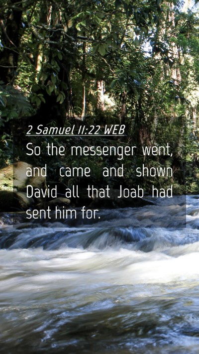 Picture 04 - 2 Samuel 11:22 WEB Mobile Phone Wallpaper - So the messenger went, and came and shown David - Mobile Bible Verse Wallpaper