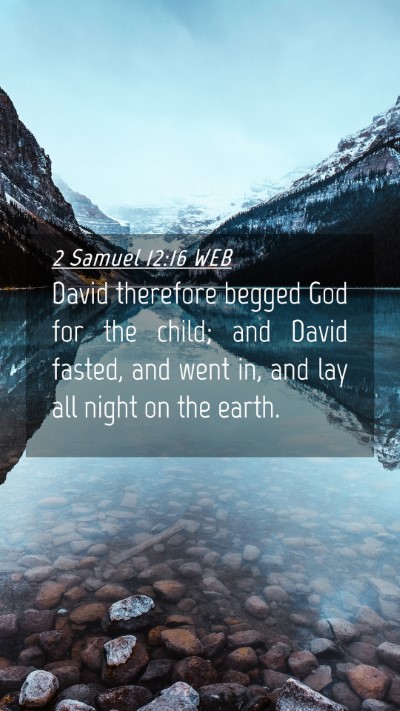 Picture 04 - 2 Samuel 12:16 WEB Mobile Phone Wallpaper - David therefore begged God for the child; and - Mobile Bible Verse Wallpaper