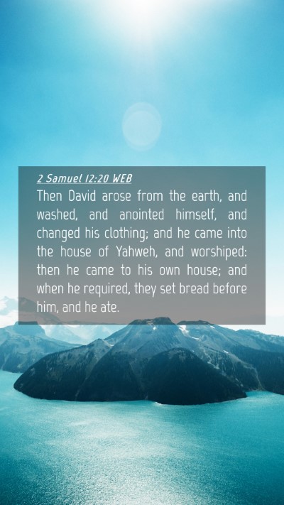 Picture 04 - 2 Samuel 12:20 WEB Mobile Phone Wallpaper - Then David arose from the earth, and washed, and - Mobile Bible Verse Wallpaper