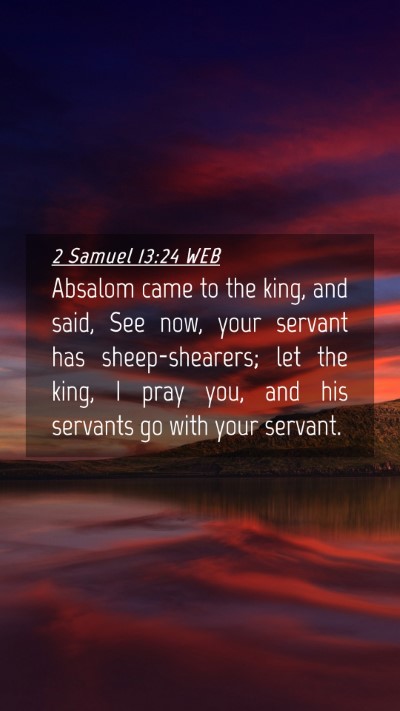 Picture 04 - 2 Samuel 13:24 WEB Mobile Phone Wallpaper - Absalom came to the king, and said, See now, your - Mobile Bible Verse Wallpaper