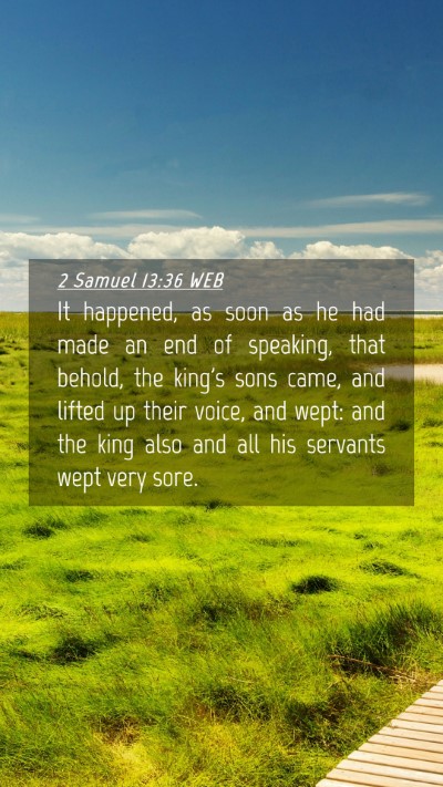 Picture 04 - 2 Samuel 13:36 WEB Mobile Phone Wallpaper - It happened, as soon as he had made an end of - Mobile Bible Verse Wallpaper