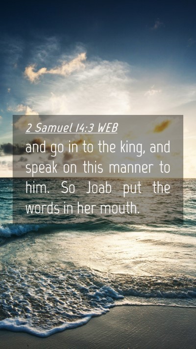 Picture 04 - 2 Samuel 14:3 WEB Mobile Phone Wallpaper - and go in to the king, and speak on this manner - Mobile Bible Verse Wallpaper