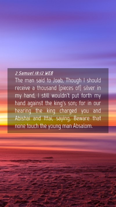 Picture 04 - 2 Samuel 18:12 WEB Mobile Phone Wallpaper - The man said to Joab, Though I should receive a - Mobile Bible Verse Wallpaper