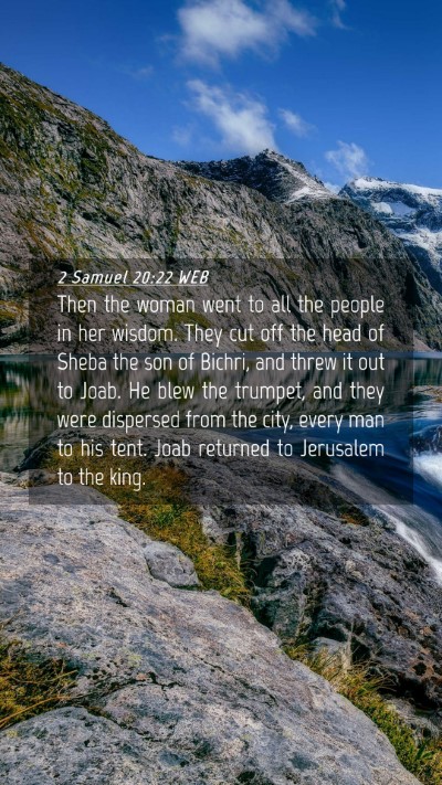 Picture 04 - 2 Samuel 20:22 WEB Mobile Phone Wallpaper - Then the woman went to all the people in her - Mobile Bible Verse Wallpaper