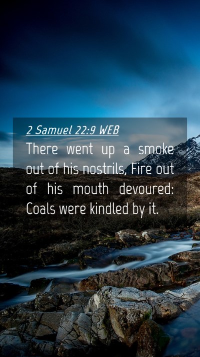 Picture 04 - 2 Samuel 22:9 WEB Mobile Phone Wallpaper - There went up a smoke out of his nostrils, Fire - Mobile Bible Verse Wallpaper