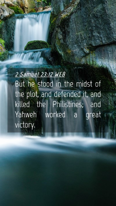 Picture 04 - 2 Samuel 23:12 WEB Mobile Phone Wallpaper - But he stood in the midst of the plot, and - Mobile Bible Verse Wallpaper
