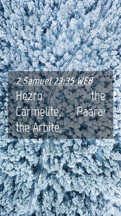 Picture 04 - 2 Samuel 23:35 WEB Mobile Phone Wallpaper - Hezro the Carmelite, Paarai the - Mobile Bible Verse Wallpaper