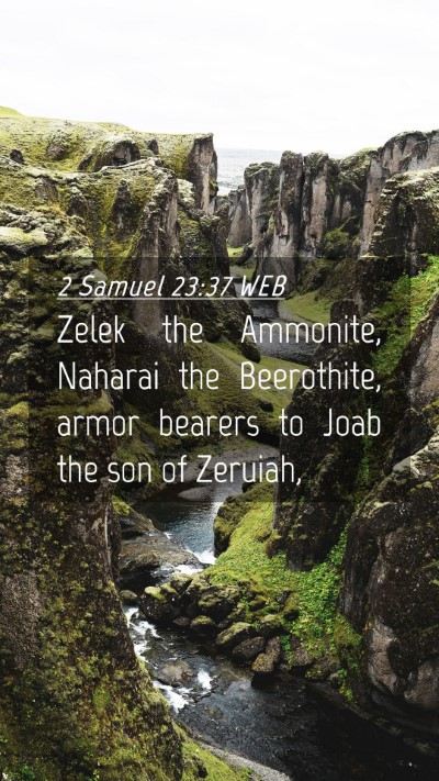 Picture 04 - 2 Samuel 23:37 WEB Mobile Phone Wallpaper - Zelek the Ammonite, Naharai the Beerothite, armor - Mobile Bible Verse Wallpaper