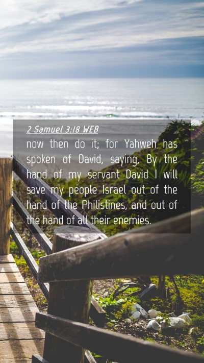 Picture 04 - 2 Samuel 3:18 WEB Mobile Phone Wallpaper - now then do it; for Yahweh has spoken of David, - Mobile Bible Verse Wallpaper