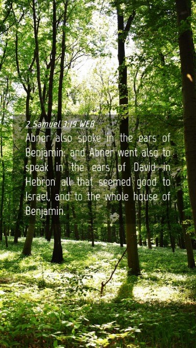 Picture 04 - 2 Samuel 3:19 WEB Mobile Phone Wallpaper - Abner also spoke in the ears of Benjamin: and - Mobile Bible Verse Wallpaper