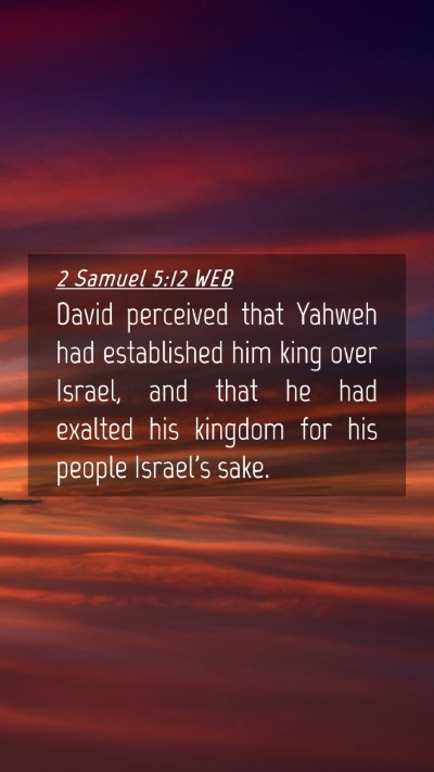 Picture 04 - 2 Samuel 5:12 WEB Mobile Phone Wallpaper - David perceived that Yahweh had established him - Mobile Bible Verse Wallpaper