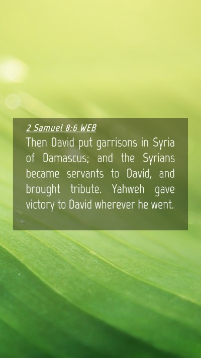 Picture 04 - 2 Samuel 8:6 WEB Mobile Phone Wallpaper - Then David put garrisons in Syria of Damascus; - Mobile Bible Verse Wallpaper