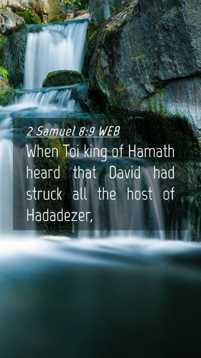 Picture 04 - 2 Samuel 8:9 WEB Mobile Phone Wallpaper - When Toi king of Hamath heard that David had - Mobile Bible Verse Wallpaper
