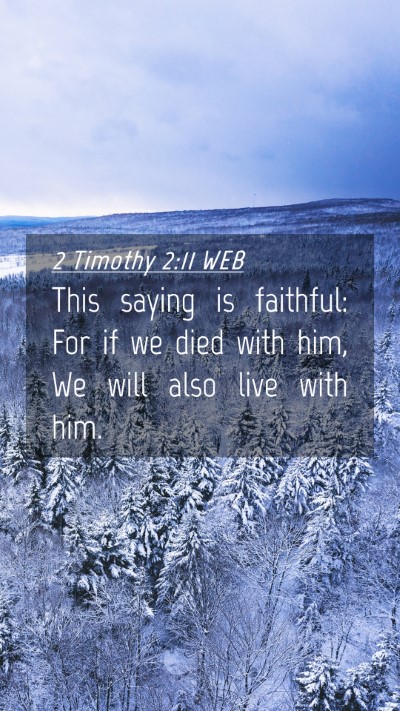 Picture 04 - 2 Timothy 2:11 WEB Mobile Phone Wallpaper - This saying is faithful: For if we died with him, - Mobile Bible Verse Wallpaper