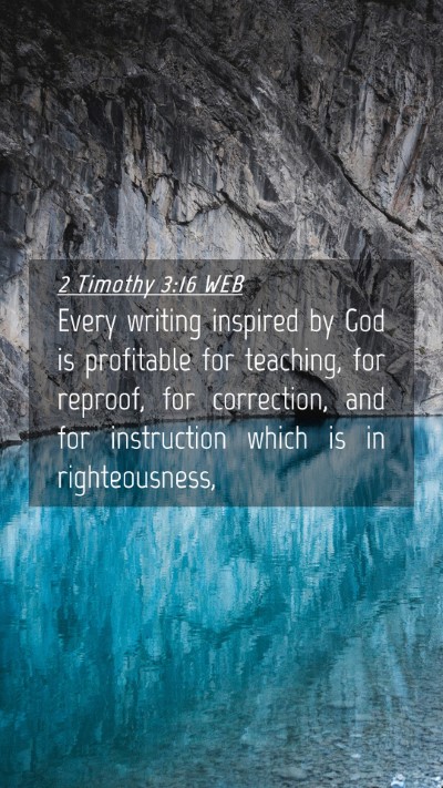 Picture 04 - 2 Timothy 3:16 WEB Mobile Phone Wallpaper - Every writing inspired by God is profitable for - Mobile Bible Verse Wallpaper