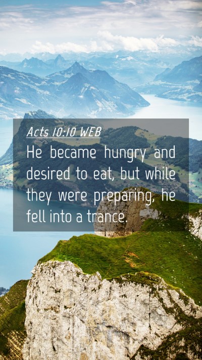 Picture 04 - Acts 10:10 WEB Mobile Phone Wallpaper - He became hungry and desired to eat, but while - Mobile Bible Verse Wallpaper