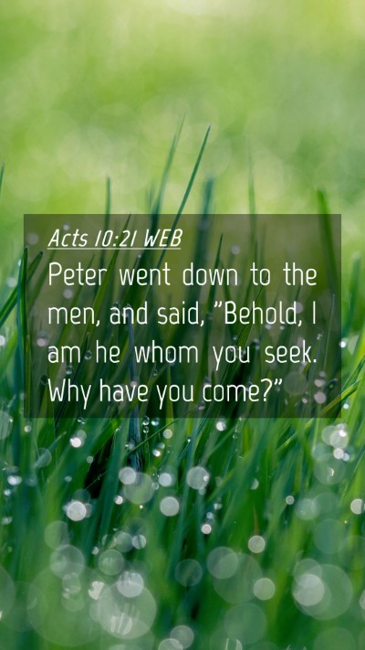 Picture 04 - Acts 10:21 WEB Mobile Phone Wallpaper - Peter went down to the men, and said, 
