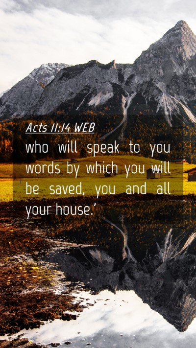 Picture 04 - Acts 11:14 WEB Mobile Phone Wallpaper - who will speak to you words by which you will be - Mobile Bible Verse Wallpaper